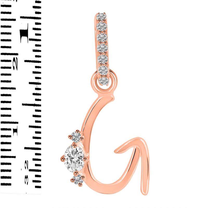 Cubic Zirconia Alphabet G Pendant CUZ-RDA-33.