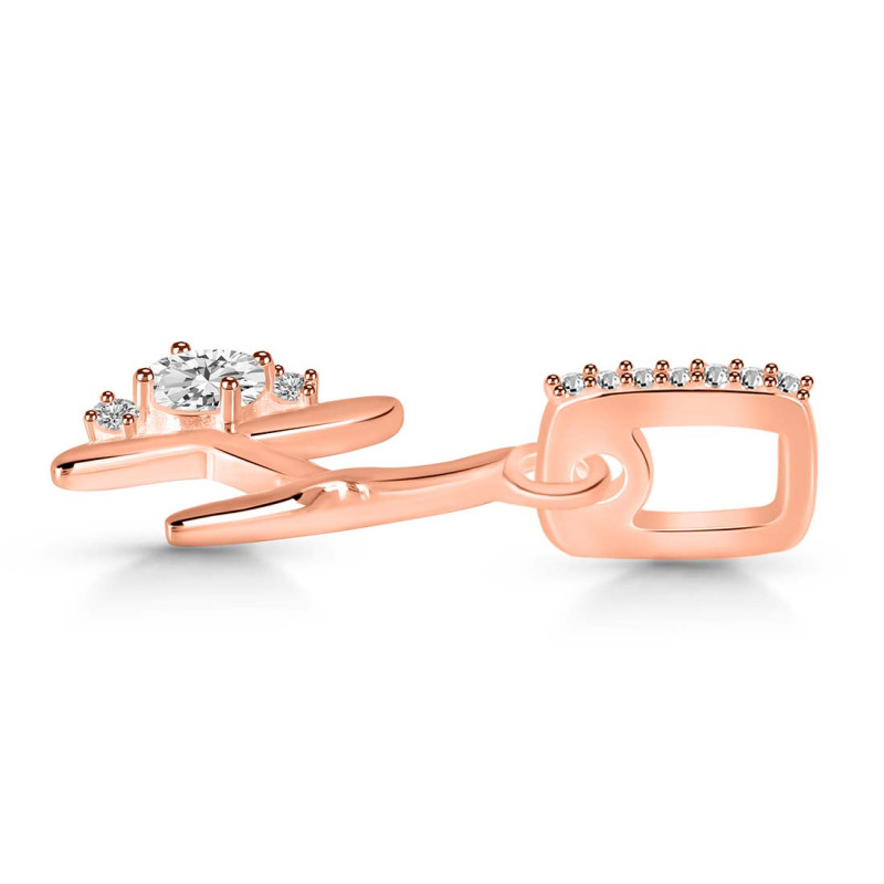 Cubic Zirconia Alphabet H Pendant CUZ-RDA-34.