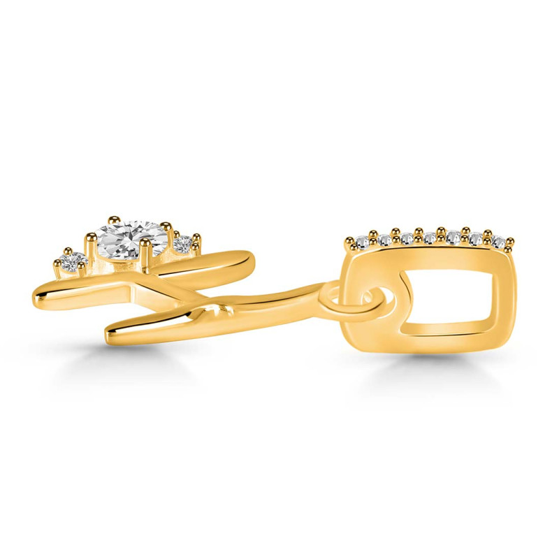 Cubic Zirconia Alphabet H Pendant CUZ-RDA-34.