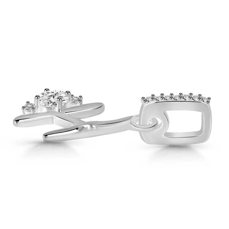 Cubic Zirconia Alphabet H Pendant