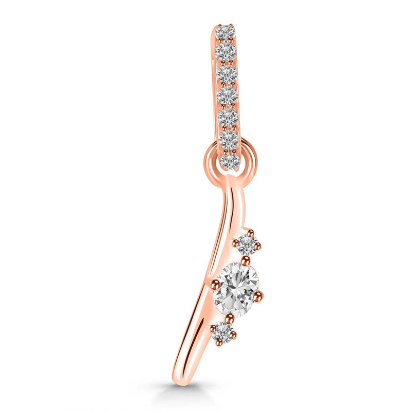 Cubic Zirconia Alphabet I Pendant CUZ-RDA-35.