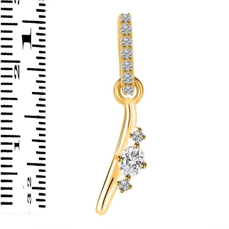 Cubic Zirconia Alphabet I Pendant CUZ-RDA-35.
