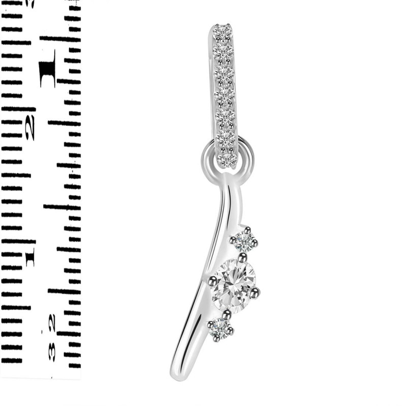 Cubic Zirconia Alphabet I Pendant CUZ-RDA-35.
