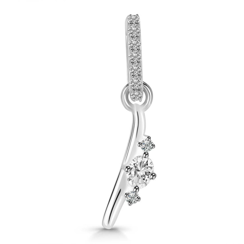 Cubic Zirconia Alphabet I Pendant CUZ-RDA-35.
