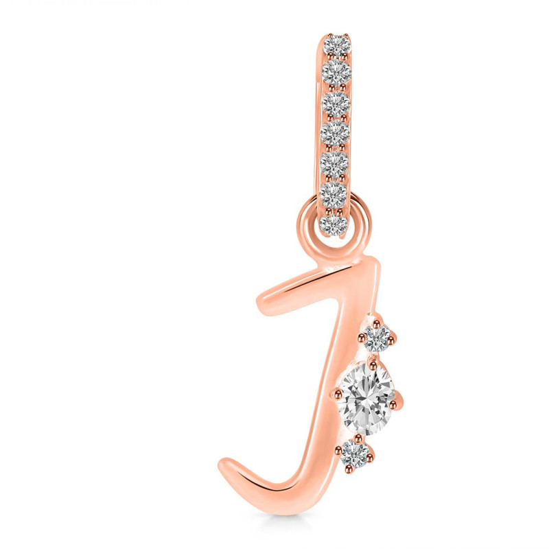 Cubic Zirconia Alphabet J Pendant CUZ-RDA-36.