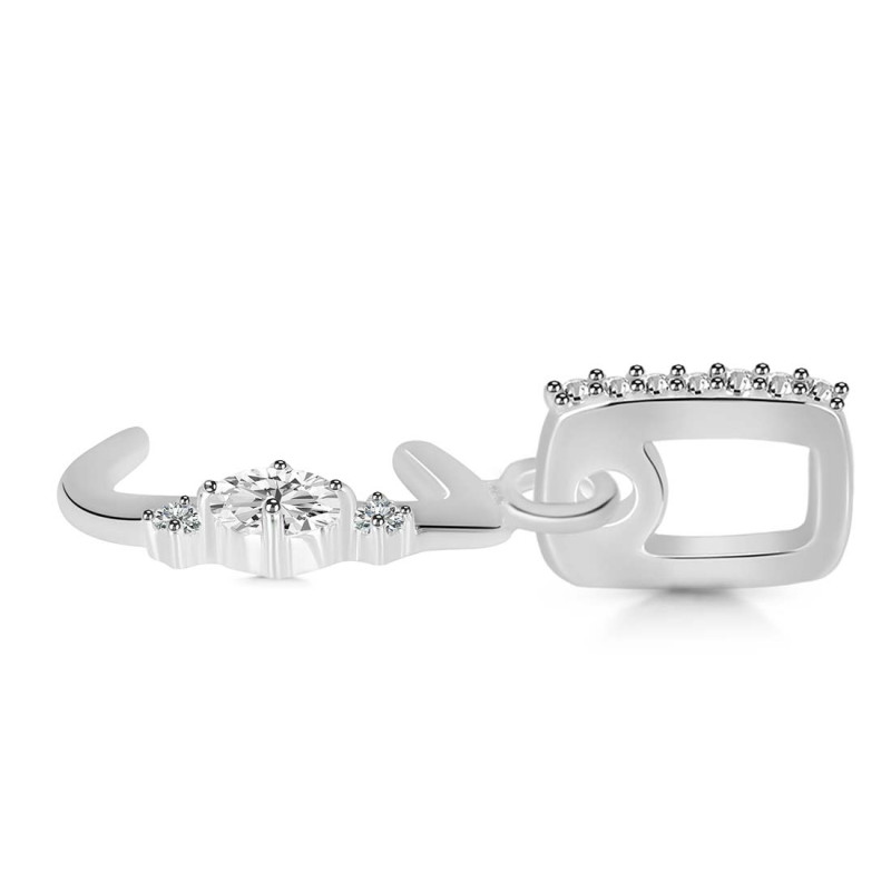 Cubic Zirconia Alphabet J Pendant