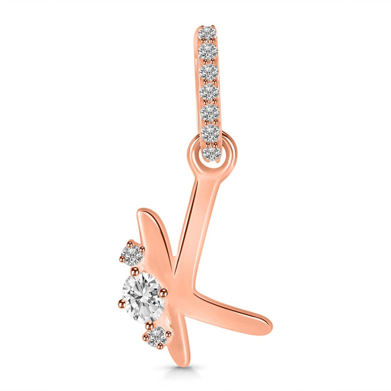 Cubic Zirconia Alphabet K Pendant CUZ-RDA-37.