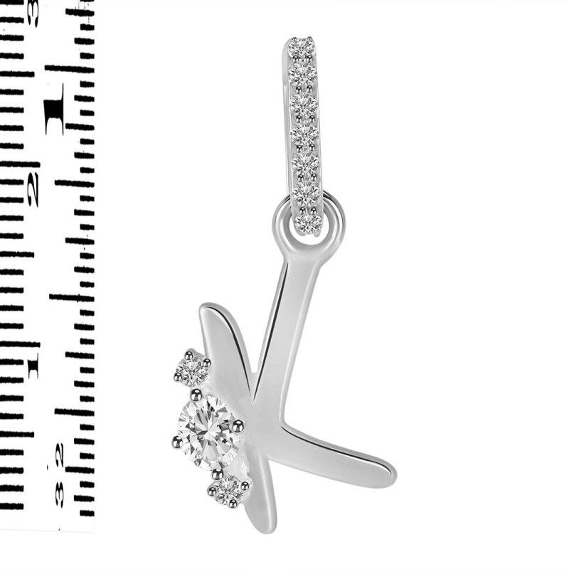 Cubic Zirconia Alphabet K Pendant CUZ-RDA-37.