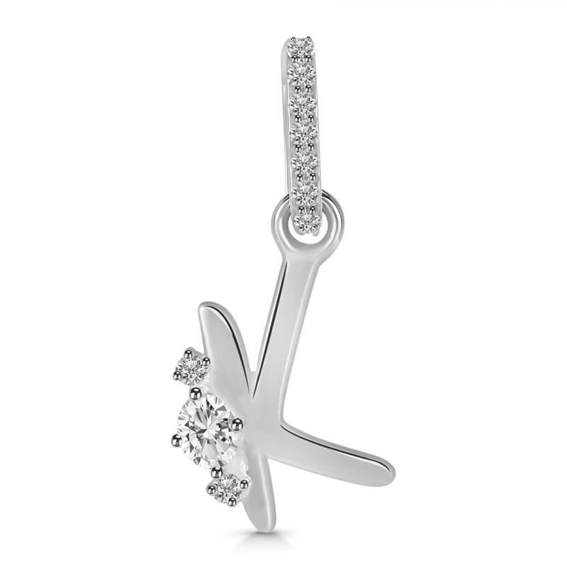Cubic Zirconia Alphabet K Pendant CUZ-RDA-37.