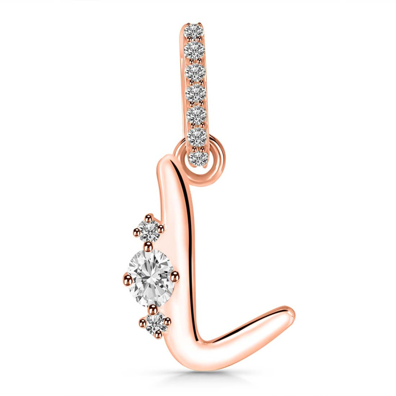 Cubic Zirconia Alphabet L Pendant CUZ-RDA-38.