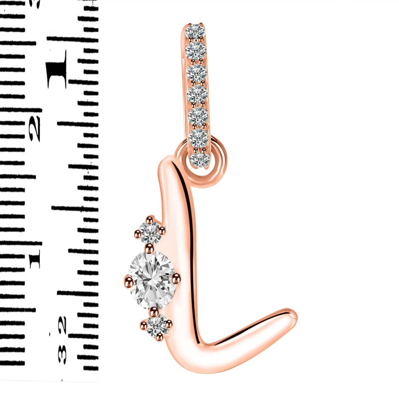 Cubic Zirconia Alphabet L Pendant CUZ-RDA-38.