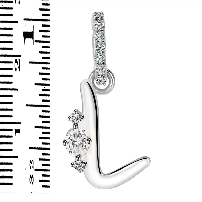 Cubic Zirconia Alphabet L Pendant CUZ-RDA-38.