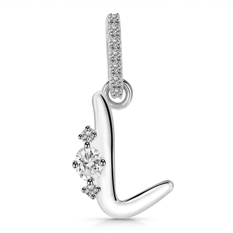 Cubic Zirconia Alphabet L Pendant CUZ-RDA-38.