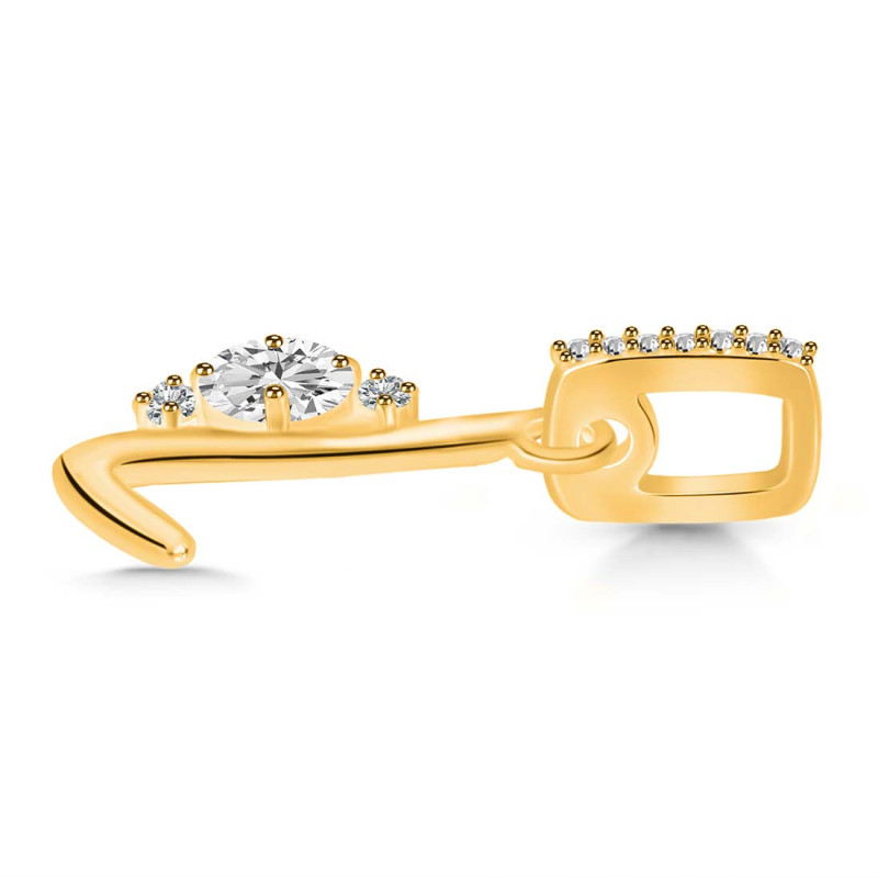 Cubic Zirconia Alphabet L Pendant CUZ-RDA-38.