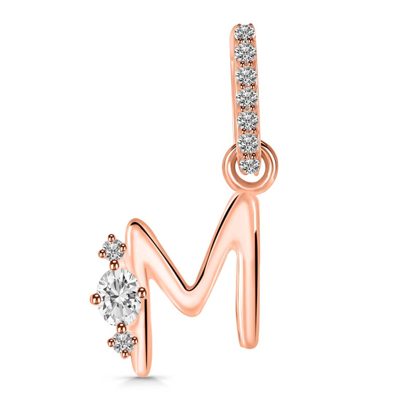 Cubic Zirconia Alphabet M Pendant CUZ-RDA-39.