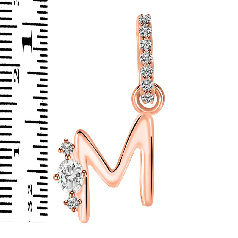 Cubic Zirconia Alphabet M Pendant CUZ-RDA-39.