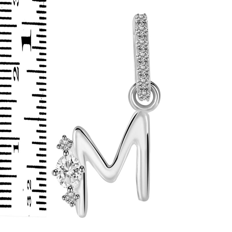 Cubic Zirconia Alphabet M Pendant CUZ-RDA-39.