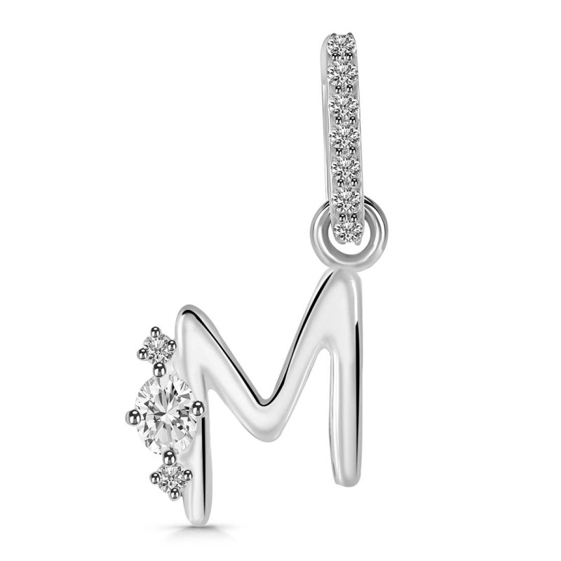 Cubic Zirconia Alphabet M Pendant CUZ-RDA-39.