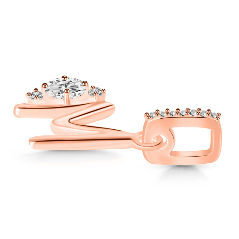 Cubic Zirconia Alphabet M Pendant CUZ-RDA-39.