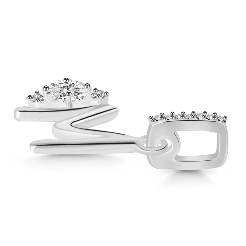 Cubic Zirconia Alphabet M Pendant