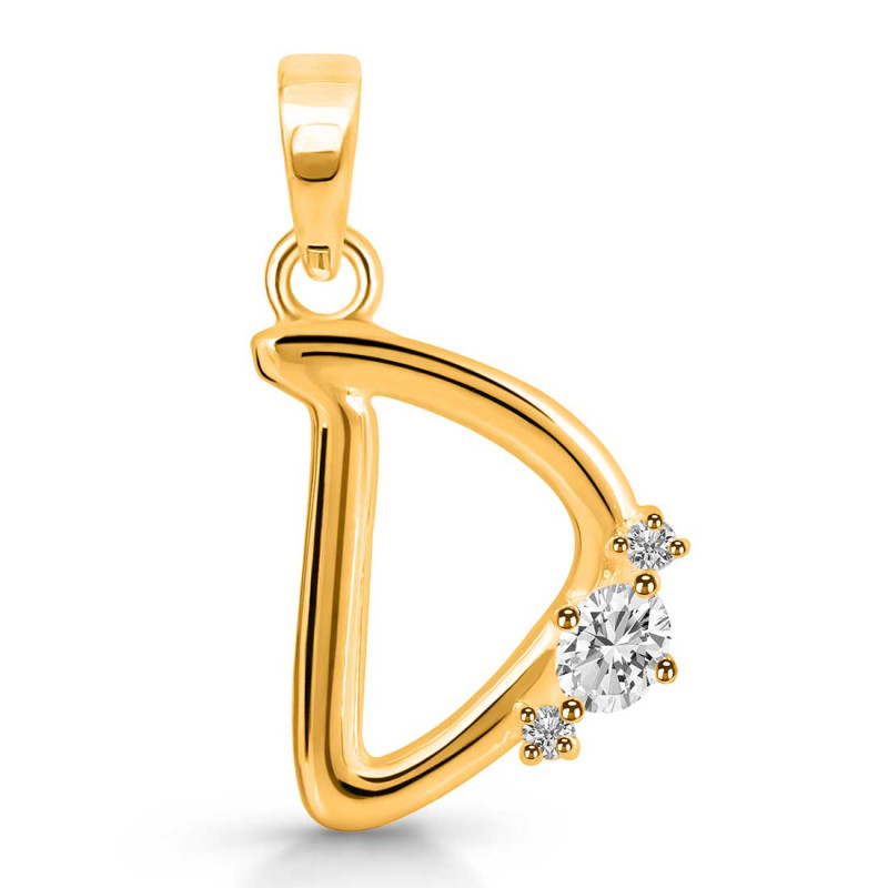 Cubic Zirconia Alphabet D Pendant CUZ-RDA-4.