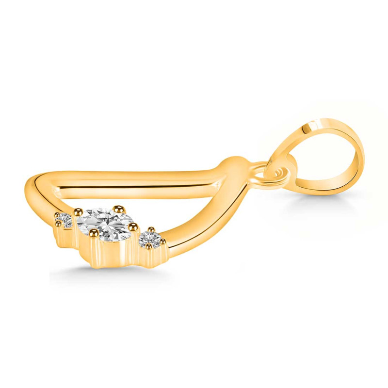 Cubic Zirconia Alphabet D Pendant CUZ-RDA-4.