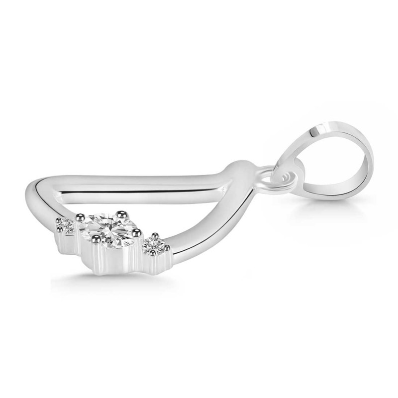 Cubic Zirconia Alphabet D Pendant
