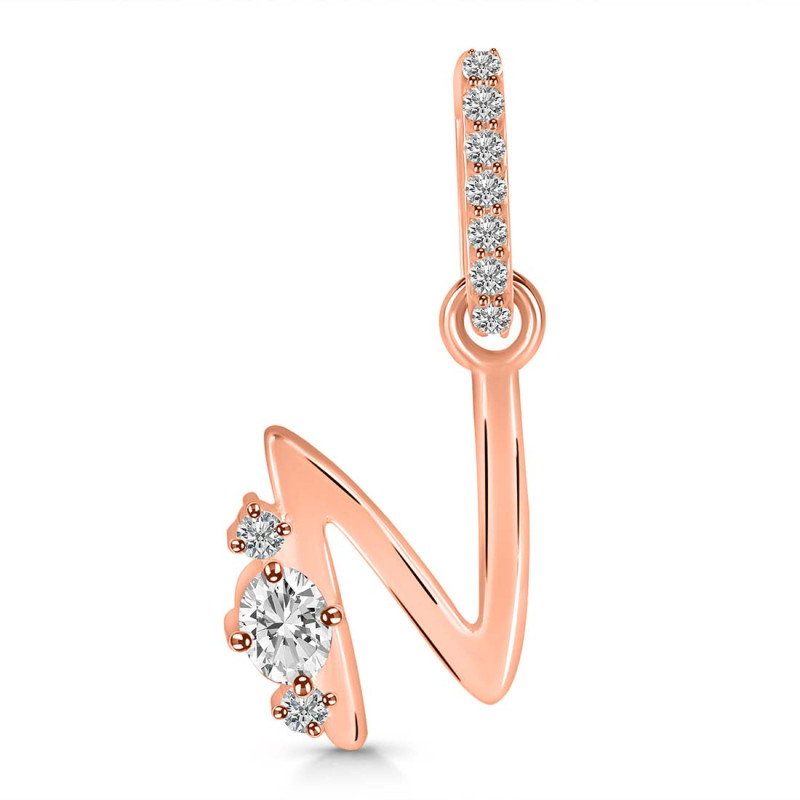 Cubic Zirconia Alphabet N Pendant CUZ-RDA-40.