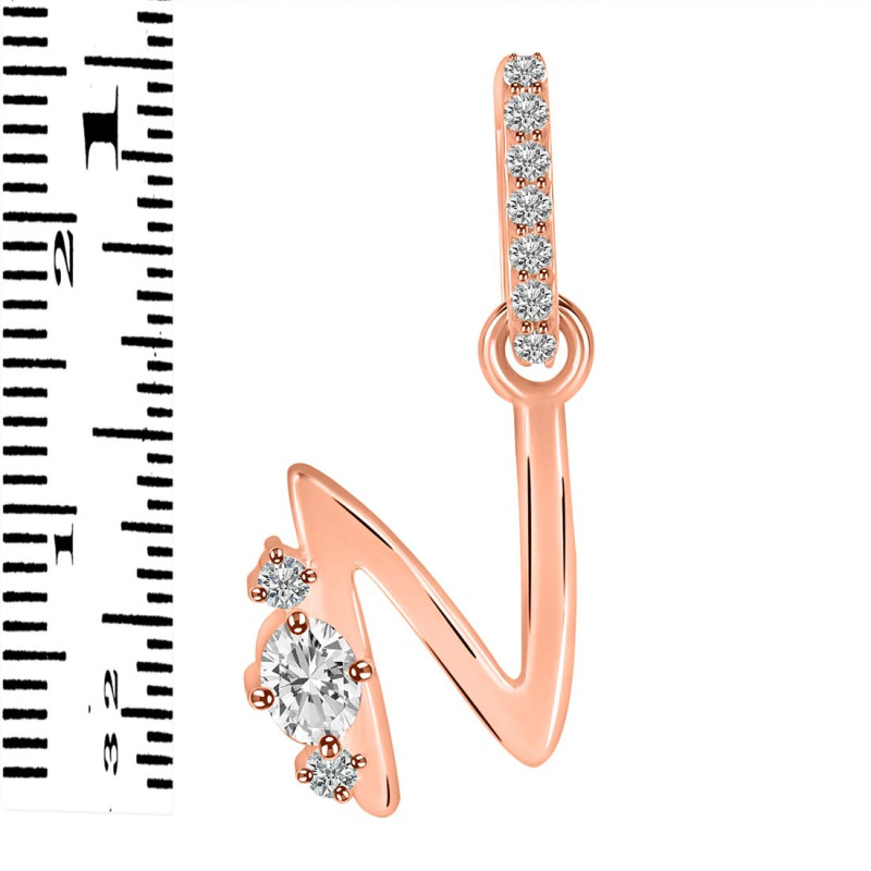 Cubic Zirconia Alphabet N Pendant CUZ-RDA-40.