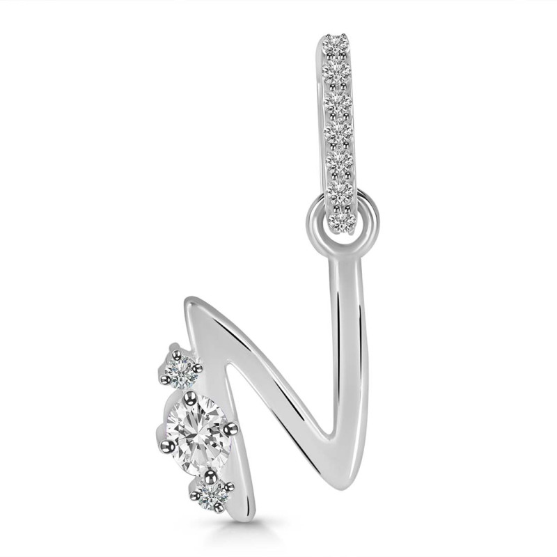 Cubic Zirconia Alphabet N Pendant CUZ-RDA-40.