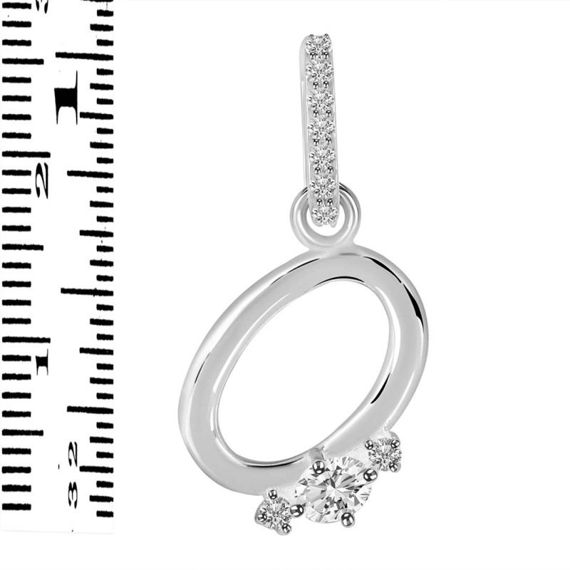 Cubic Zirconia Alphabet O Pendant CUZ-RDA-41.