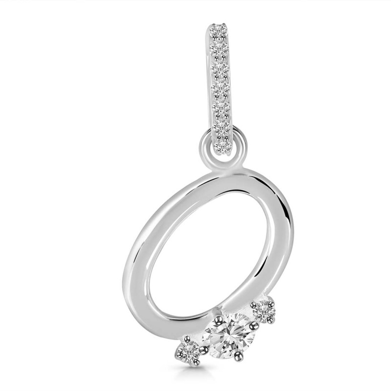 Cubic Zirconia Alphabet O Pendant CUZ-RDA-41.