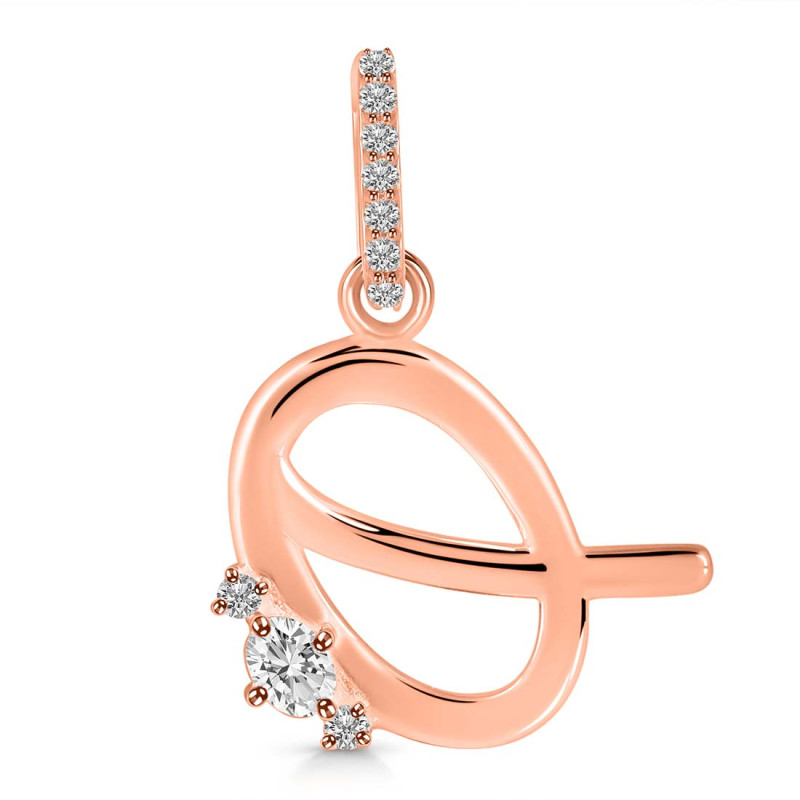 Cubic Zirconia Alphabet Q Pendant CUZ-RDA-43.