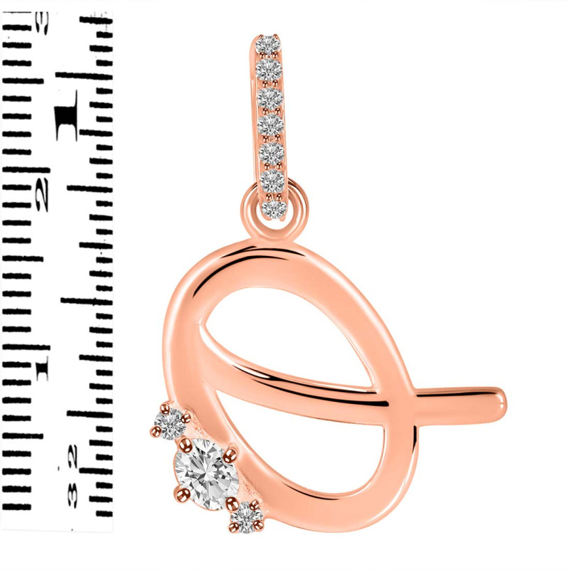 Cubic Zirconia Alphabet Q Pendant CUZ-RDA-43.