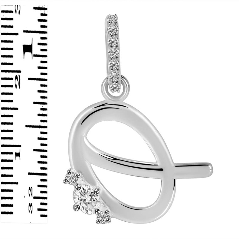Cubic Zirconia Alphabet Q Pendant CUZ-RDA-43.