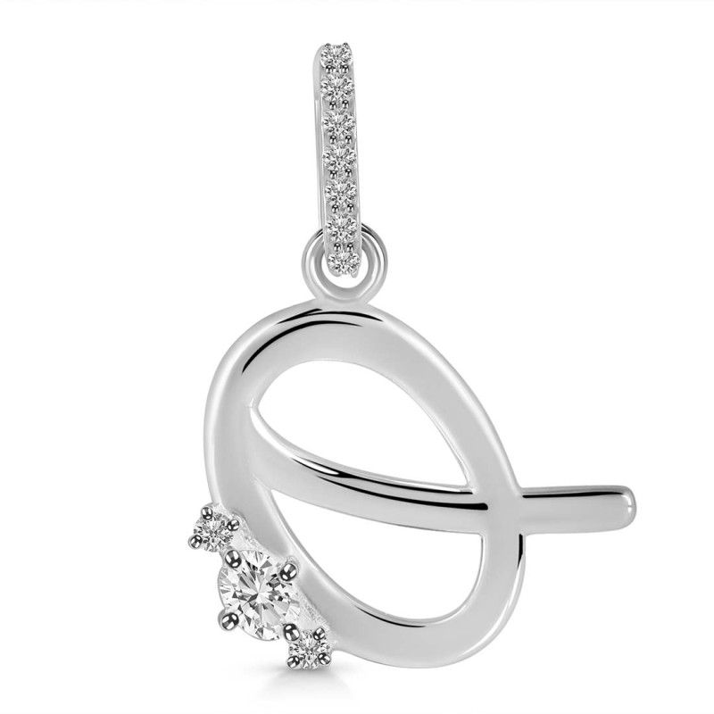 Cubic Zirconia Alphabet Q Pendant CUZ-RDA-43.