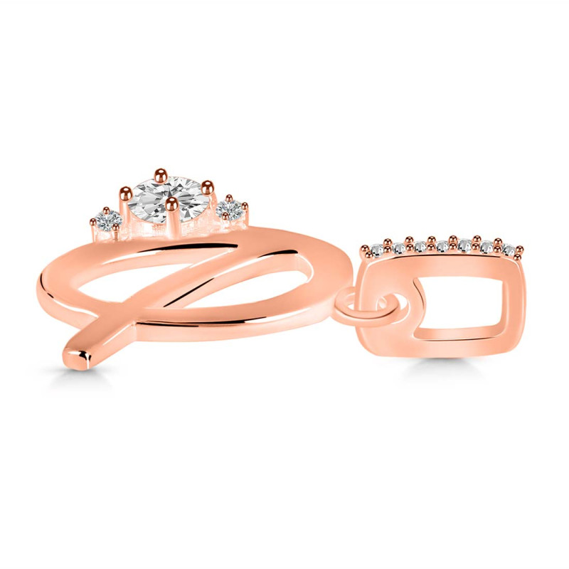 Cubic Zirconia Alphabet Q Pendant CUZ-RDA-43.