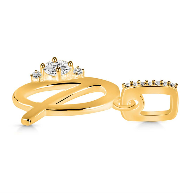 Cubic Zirconia Alphabet Q Pendant CUZ-RDA-43.