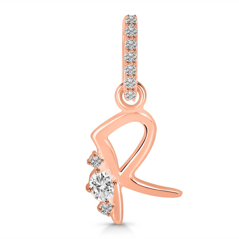 Cubic Zirconia Alphabet R Pendant CUZ-RDA-44.