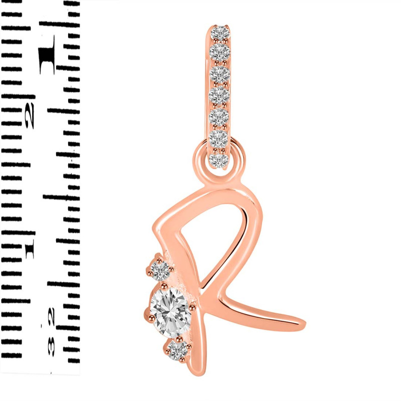 Cubic Zirconia Alphabet R Pendant CUZ-RDA-44.
