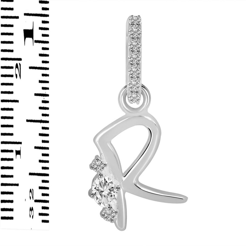 Cubic Zirconia Alphabet R Pendant CUZ-RDA-44.