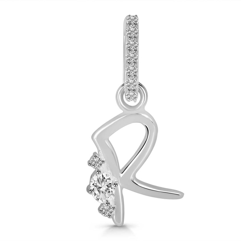 Cubic Zirconia Alphabet R Pendant CUZ-RDA-44.