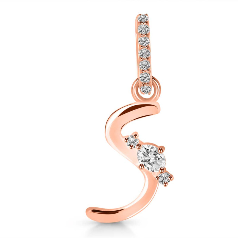 Cubic Zirconia Alphabet S Pendant CUZ-RDA-45.
