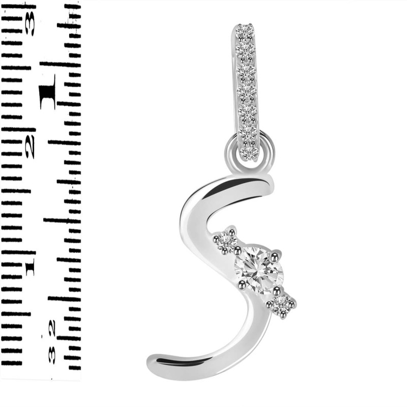 Cubic Zirconia Alphabet S Pendant CUZ-RDA-45.