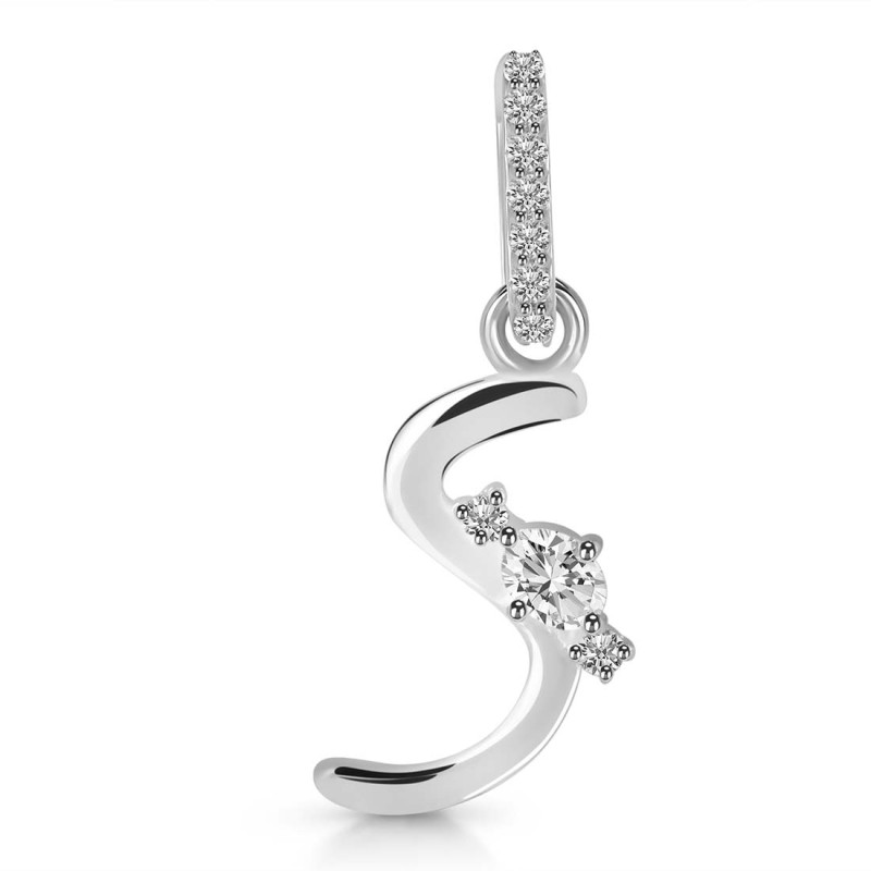 Cubic Zirconia Alphabet S Pendant CUZ-RDA-45.