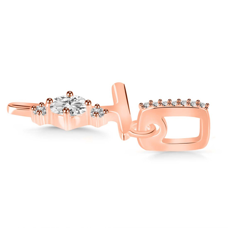 Cubic Zirconia Alphabet T Pendant CUZ-RDA-46.