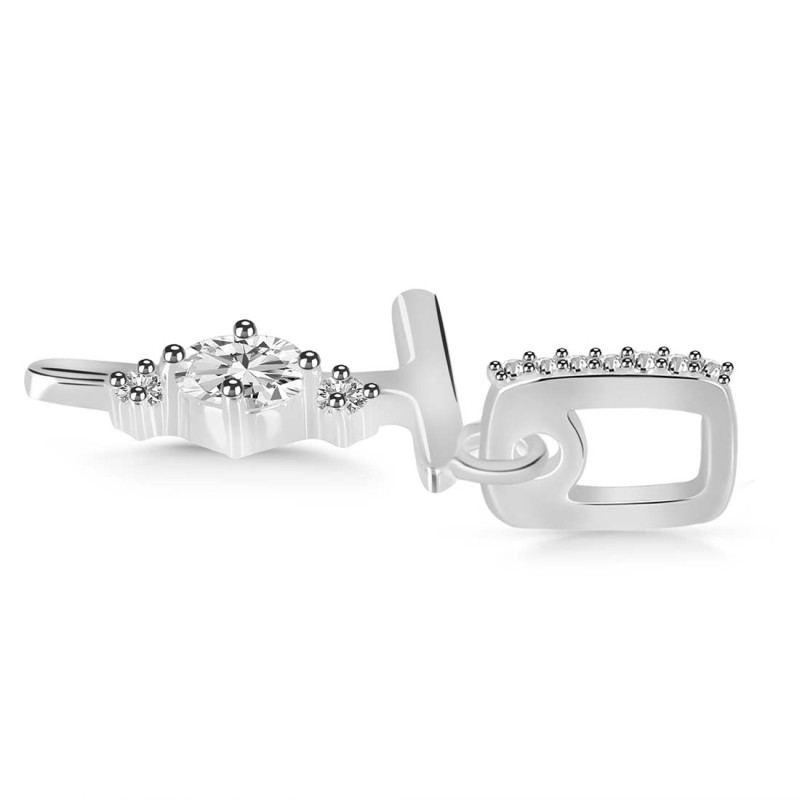 Cubic Zirconia Alphabet T Pendant
