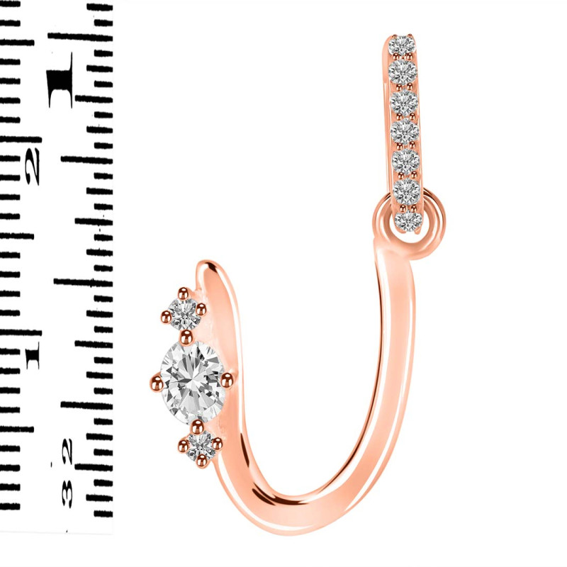 Cubic Zirconia Alphabet U Pendant CUZ-RDA-47.