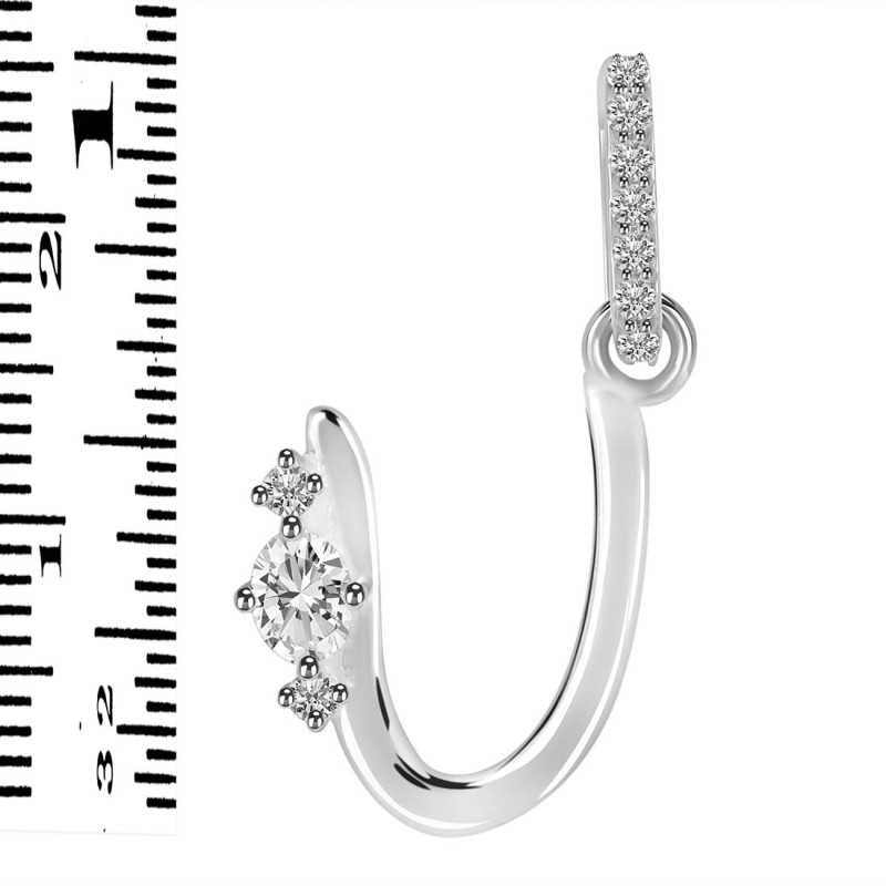 Cubic Zirconia Alphabet U Pendant CUZ-RDA-47.