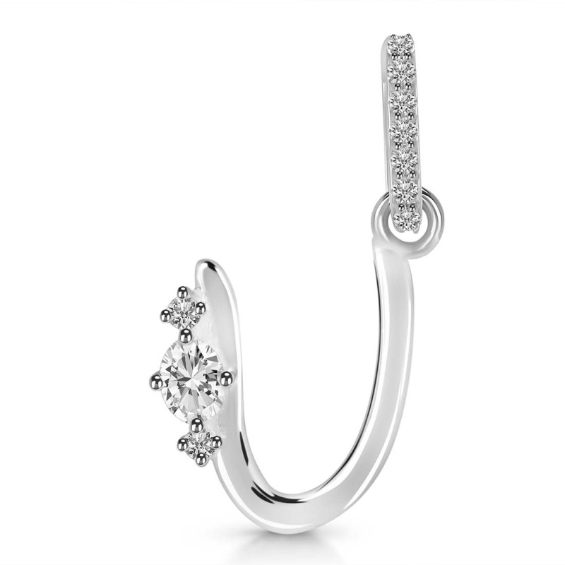 Cubic Zirconia Alphabet U Pendant CUZ-RDA-47.